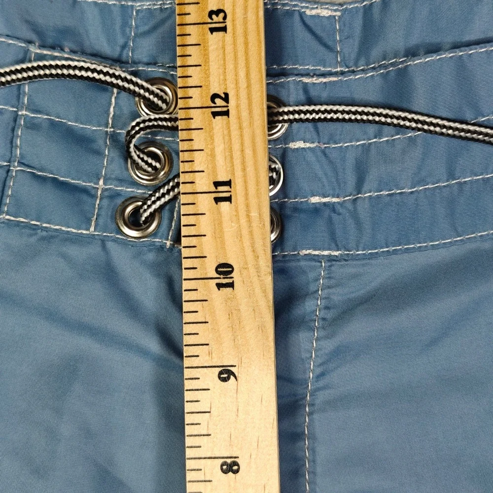 Vintage 90s USA Birdwell Beach Britches Board Shorts Mens 34 Fits 36 Blue Nylon